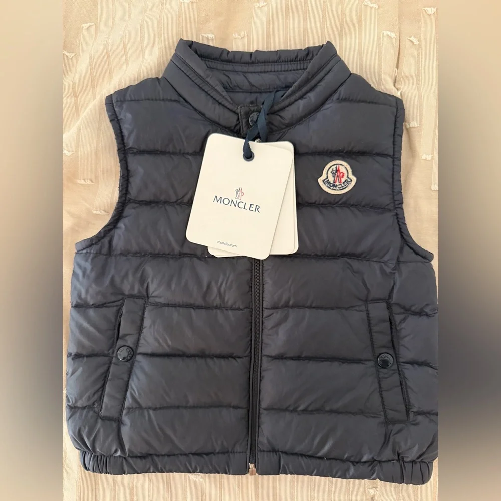 Moncler Kids Night Blue Puffer Vest - Size 2